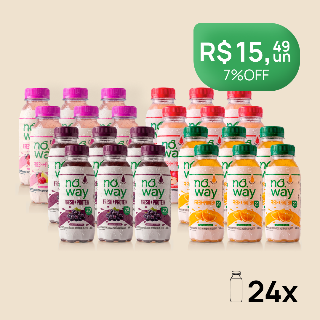 Combo Noway: 6 Uva Proteico + 6 Pink Lemonade Proteico + 6 Laranja Proteico + 6 Maçã Proteico