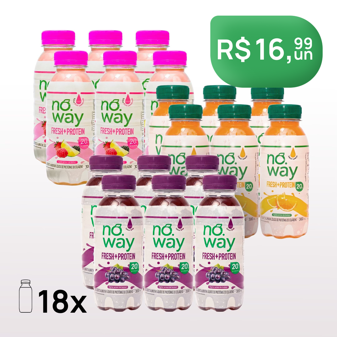 Combo Noway: 6 Uva Proteico + 6 Pink Lemonade Proteico + 6 Laranja Proteico