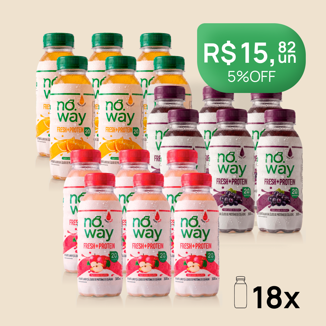 Combo Noway: 6 Laranja Proteico + 6 Uva Proteico + 6 Maçã Proteico
