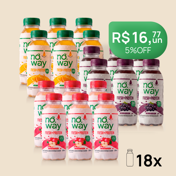 Combo Noway: 6 Laranja Proteico + 6 Uva Proteico + 6 Maçã Proteico