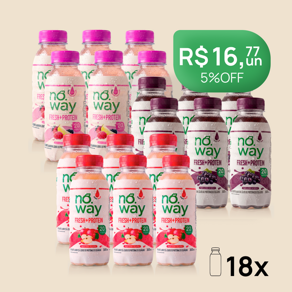 Combo Noway: 6 Pink Lemonade Proteico + 6 Uva Proteico + 6 Maçã Proteico